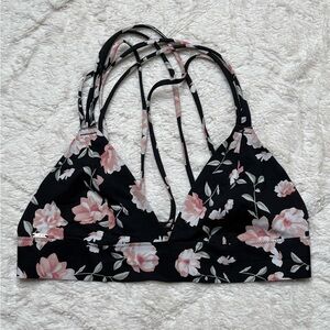 Floral Strappy Sports Bra